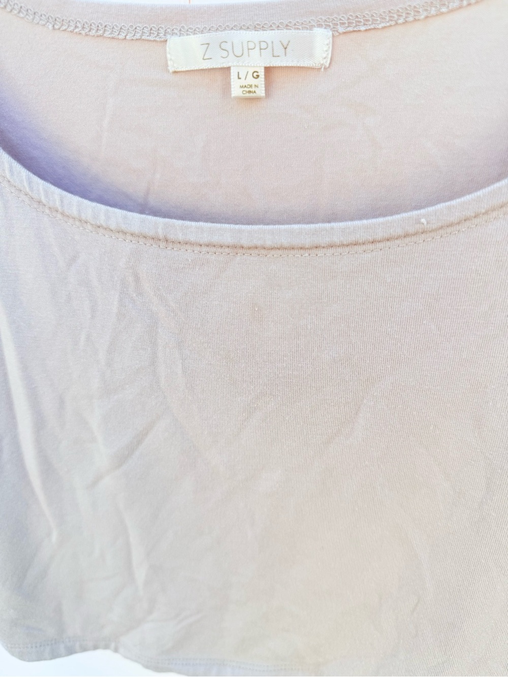Z Supply Crop Tank Top in Light Taupe - Picture 3 of 4